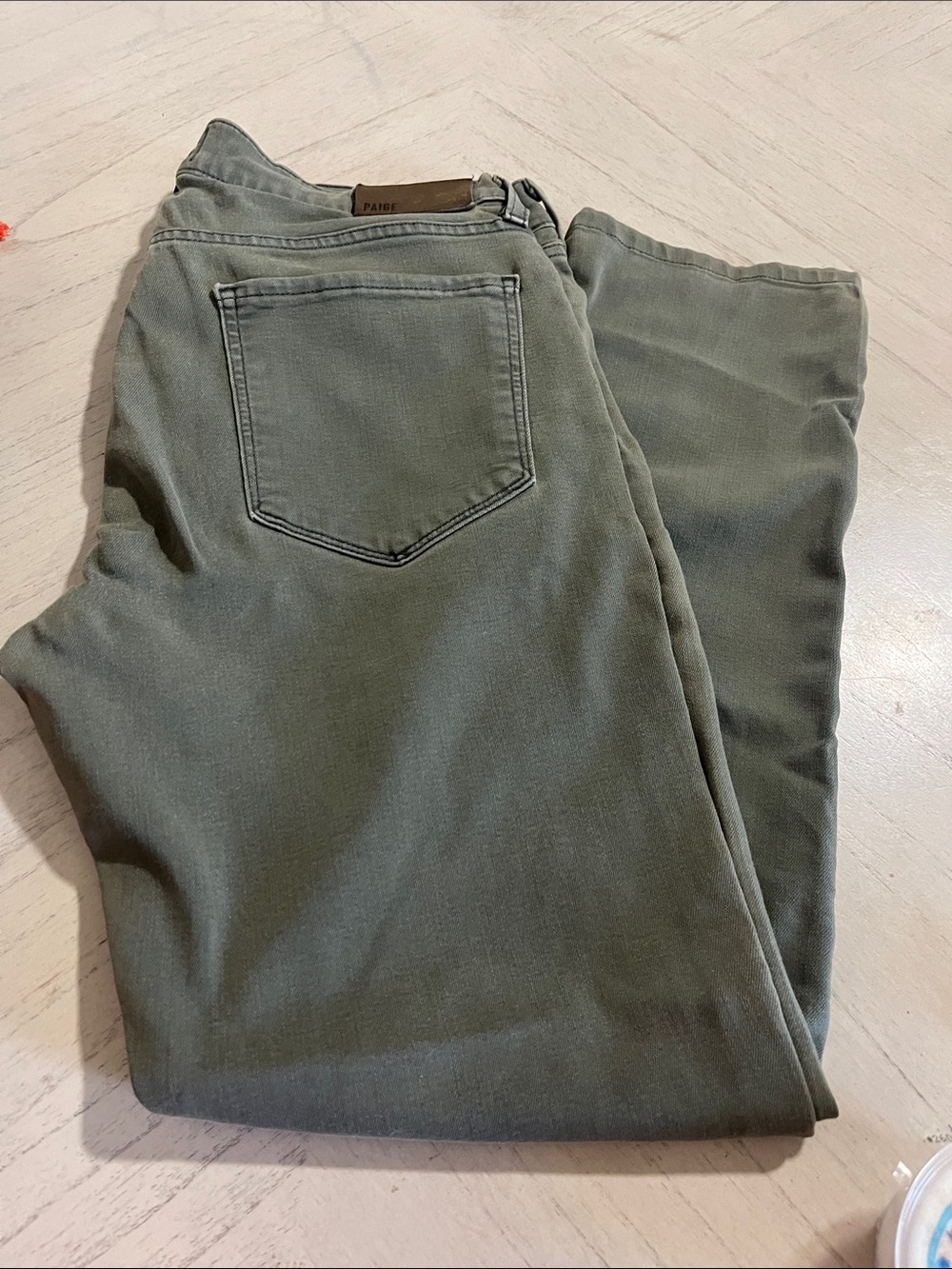 PAIGE Olive Utility Back-Pocket Jeans